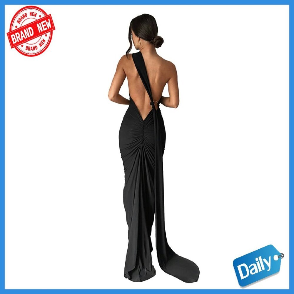 Sexy Backless Bodycon Maxi Dress Sleeveless Open Back Party